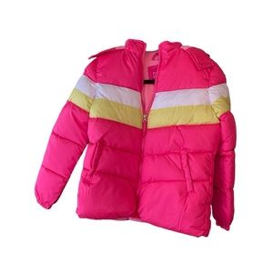 Pink Platinum girls fleece lined hooded puffer coat Pink Large
